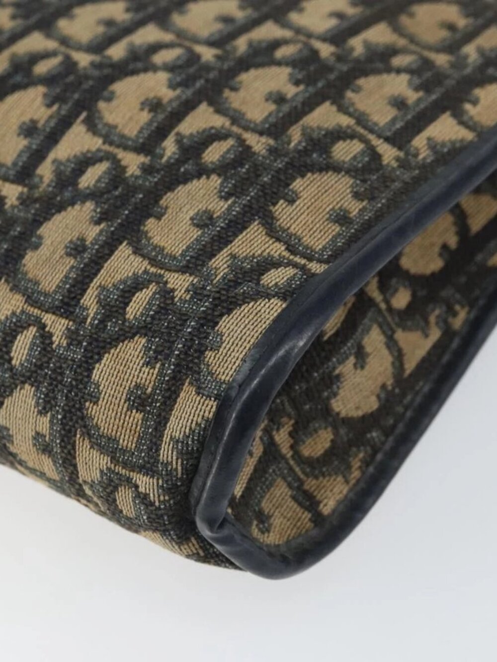 Christian Dior Trotter Canvas Shoulder Bag Navy Gold Auth bs32154 - Picture 5 of 16